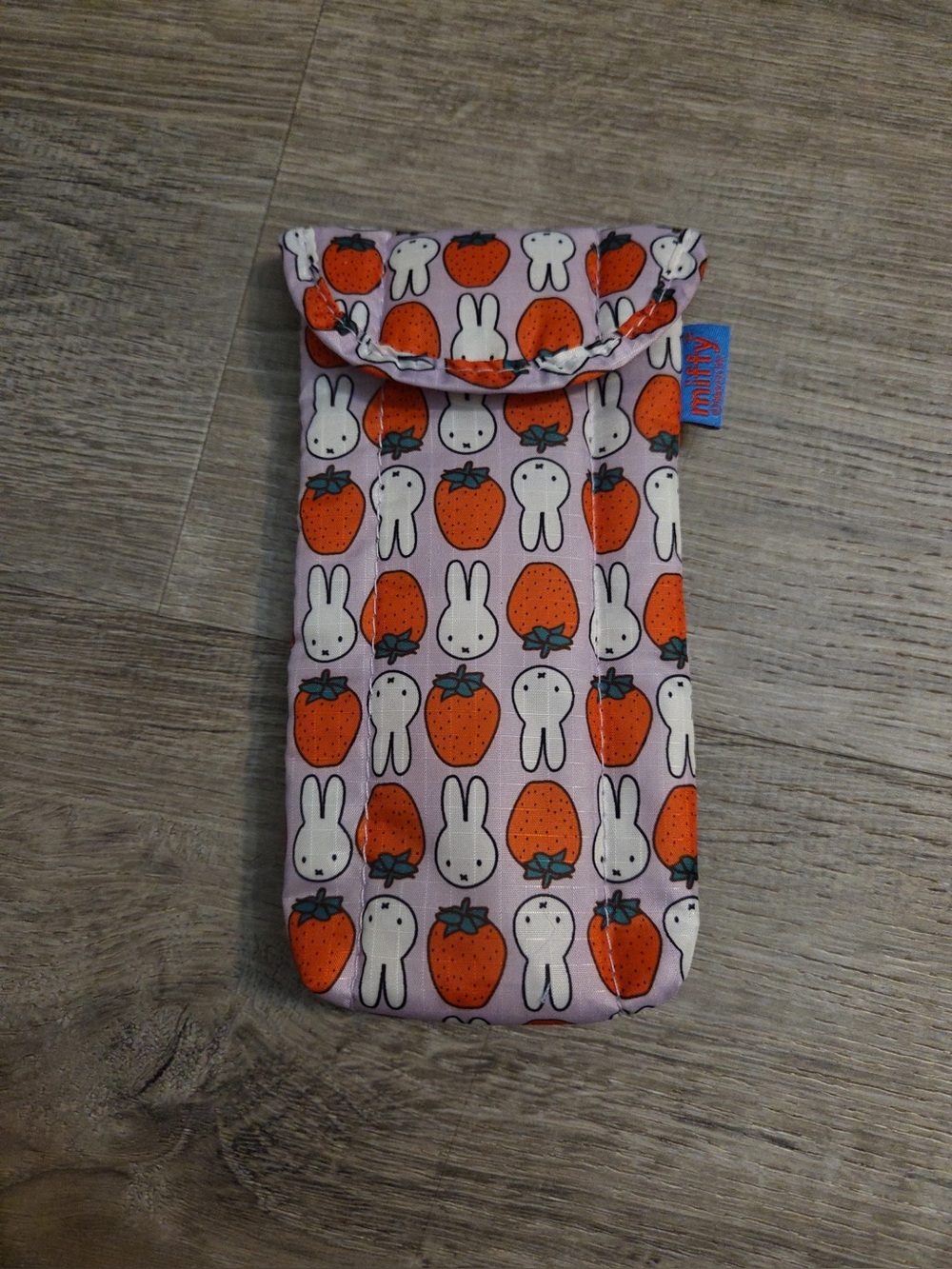 Miffy Strawberry Print Eyeglass Pouch - Pink & Orange